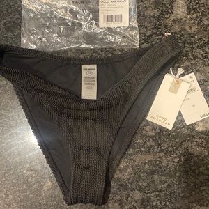Good American Always Fits Better Cheeky Bikini Bottom in Summer Black Size 1-2.